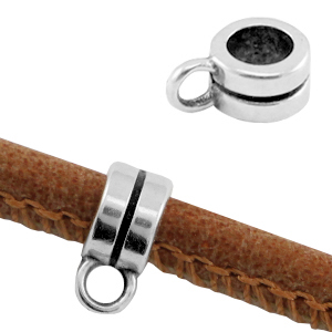 Anello di metallo DQ &Oslash;3.8mm con 1 anellino argento antico (privo di nichel)