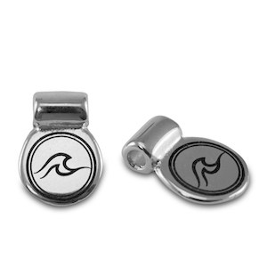 Passanti di metallo DQ onda argento antico (privo di nichel)