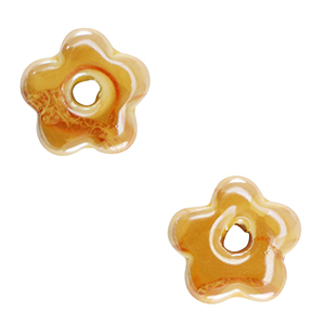 Perline di ceramica greca DQ fiore giallo caldo