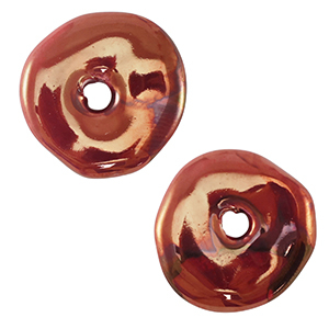Perline di ceramica greca DQ donut arancione raccogliere-marrone