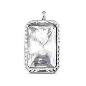 BY31&reg; Ciondoli in acciaio inossidabile rettangolo argento