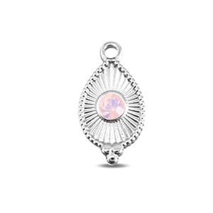 BY31&reg; Ciondoli in acciaio inossidabile goccia argento-rosa opale delicata