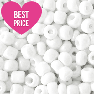 Perline di vetro rocailles 6/0 (4mm) bianco