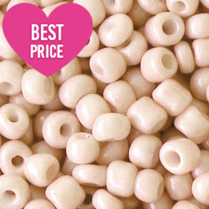 Perline di vetro rocailles 6/0 (4 mm) beige latte