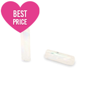 Perline di vetro rocailles bugles speciali twist bianco AB