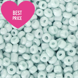 Perline di vetro rocailles 8/0 (3mm) blu nebbia chiaro