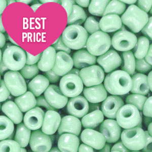 Perline di vetro rocailles 12/0 (2 mm) verde bocciolo di primavera