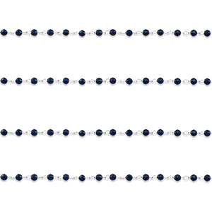 Componenti in acciaio inossidabile catena a rol&ograve; tonda argento-blu scuro