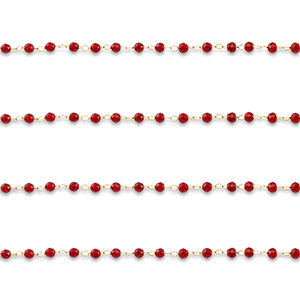 Componenti in acciaio inossidabile catena a rol&ograve; tonda oro-rosso