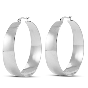 Orecchini in acciaio inossidabil a cerchio argento