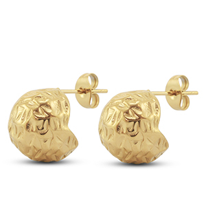 Orecchini in acciaio inossidabil tonda oro