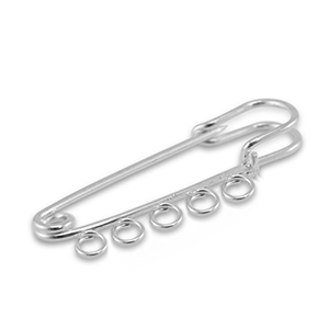 Componenti di metallo spilla decorativa con 5 anellini argento