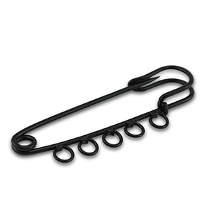 Componenti colorati spilla decorativa con 5 anellini nero