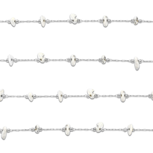 Componenti in acciaio inossidabile catena a rol&ograve; Howlite irregolare argento-bianco