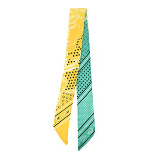 Bandana foulard con stella turchese verde-giallo