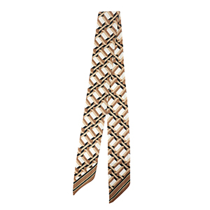 Bandana foulard con rettangolo bianco-marrone chiaro-marrone