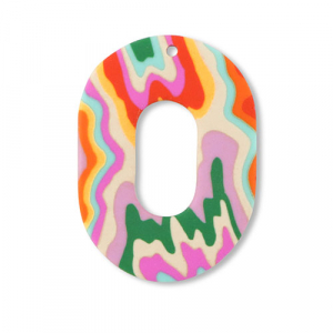 Pendenti di polimero ovale multicolore