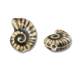 Perline di ceramica conchiglia marrone chiaro