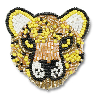 Broches leopardo giallo-nero-bianco