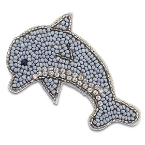 Broches delfino grigio-argento