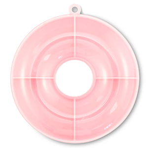 Espositore per bigiotteria contenitore con 4 scomparti donut transparente-rosa