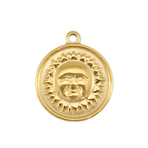 Ciondoli in acciaio inossidabile sole oro