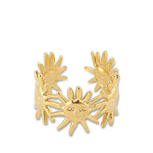 Anelli in acciaio inossidabile sole oro