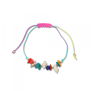 Braccialetti alla moda perline miste multicolore-oro