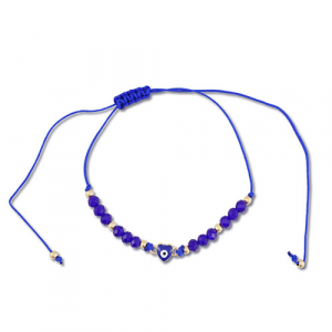 Braccialetti alla moda perline miste blu scuro-oro