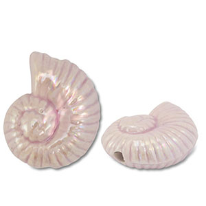 Perline di ceramica greca DQ conchiglia lilla