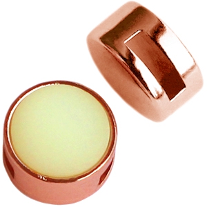 Passanti di metallo DQ Cuoio&reg; con castone per cabochon 12mm oro rosa