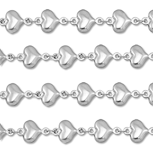 Componenti in acciaio inossidabile catena cuorre argento