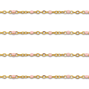 Componenti in acciaio inossidabile 1mm catena oro-rosa chiaro