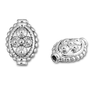 Perline in acciaio inossidabile ovale con puntini argento