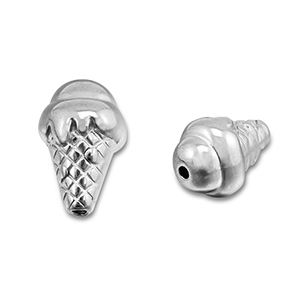 Perline in acciaio inossidabile gelato argento