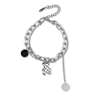 Bracciali in acciaio inossidabile orsetto argento