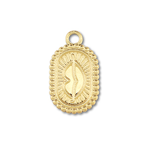 Ciondoli in acciaio inossidabile ovale con kiss oro