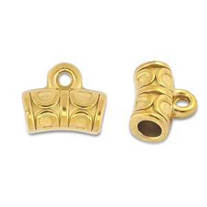 Perline in acciaio inossidabile tubo con anellino oro