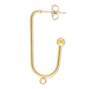 Componenti in acciaio inossidabile orecchini ovale e rettangolo con anellino oro