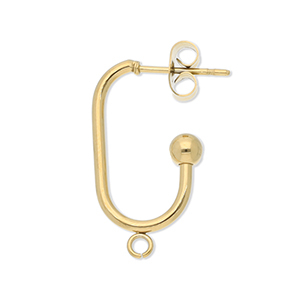 Componenti in acciaio inossidabile orecchini ovale e rettangolo con anellino oro