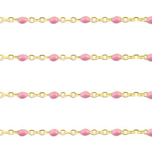 Componenti in acciaio inossidabile 1 mm catena stile rosario rosa vintage-oro