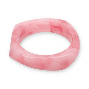 Bracciali bangle in resina rosa