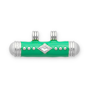 Message beads ciondoli in acciaio inossidabile argento-verde-trasparente