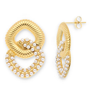 Orecchini in acciaio inossidabil oro-bianco