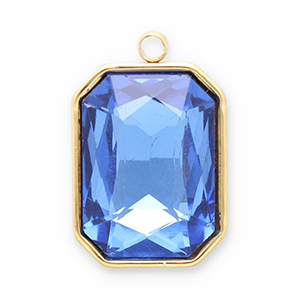Ciondoli in acciaio inossidabile sfaccettato rettangolo oro-blu scuro