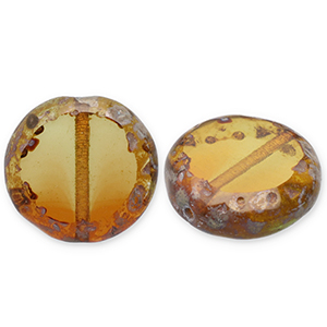 Perline Rep. Ceca TCB tonda 14mm peridot-topaz