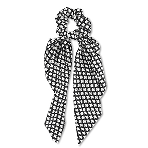 Elastici per capelli con fiocco nero-biancastro