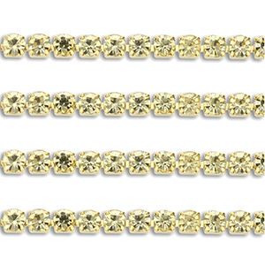 Catena strass in acciaio inossidabile 4mm oro-champagne