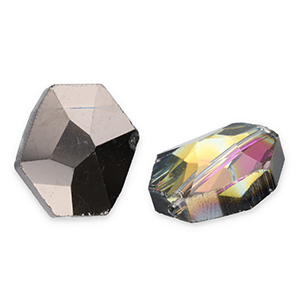 Perline sfaccettate fashion esagono antracite-rivestimento AB