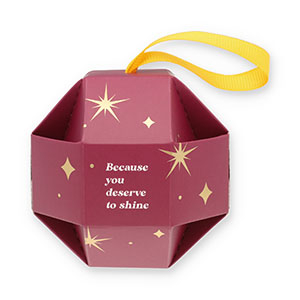 BY31&reg; Confezione regalo tonda "Because you deserve to shine" vino rosso bacca-oro-bianco-giallo